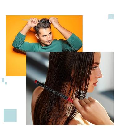 Mini Round Wood Hair Brush Set for Hair Styling - Nylon Bristles, Ideal for Blow Drying and Beard Care - 2 Styles Available - Buy Online on SooperMarket.com