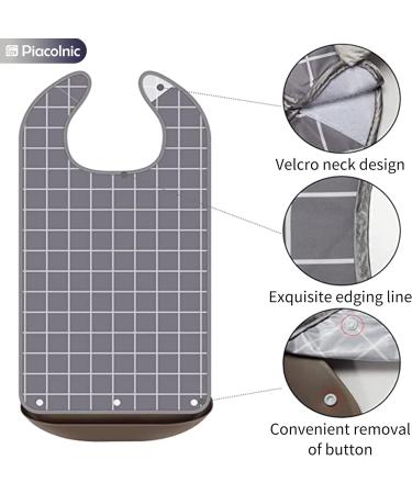 Adult Bib 3 Pcs Adult Bibs for Seniors Reusable Clothing Protector with Crumb Catcher for Eating Washable Waterproof Large Feeding Adult Bibs for Men Women Elderly Senior - Buy Online on SooperMarket.com