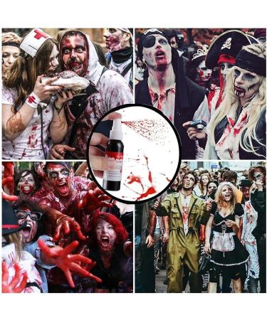 1.06 oz Go Ho Blood Splatter Fake Blood Spray for Halloween Costume Cosplay - Washable Body Paint for Zombie, Vampire, Clown Makeup - Buy Online on SooperMarket.com