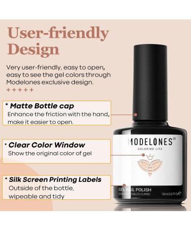 Modelones Gel Nail Polish 15ML Neutral Nude Gel Polish Color Soak Off LED Skin Tone Brown Color Nail Gel Polish Long Wear Nail Art Manicure at Home Gift - Buy Online on SooperMarket.com