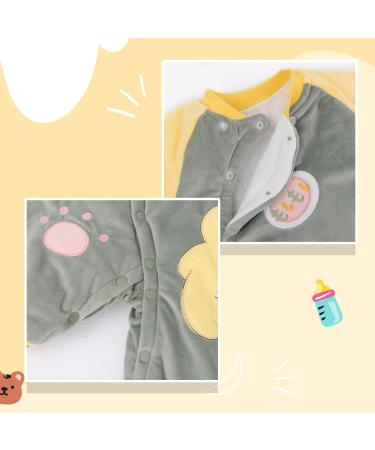 Baby Rompers with Booties Hat | Infant Winter Outfits Set 9-12 Months | Boys Girls Cotton Jumpsuit - Buy Online on SooperMarket.com