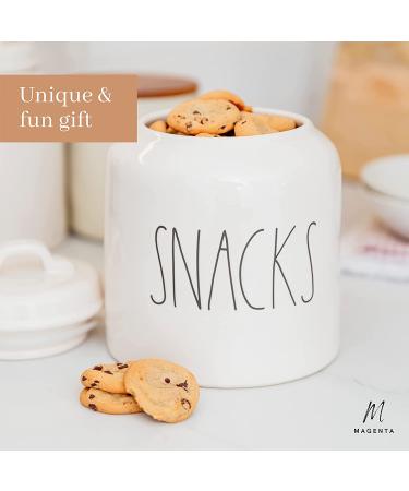 Rae Dunn Ceramic Cookie Jar - Stoneware Treat Canister for Snack Storage in White - Buy Online on SooperMarket.com
