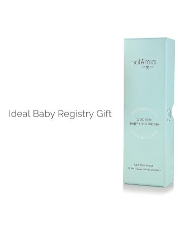 Natemia Wooden Baby Hair Brush - Soft Goat Bristles, Ideal for Newborns & Toddlers, Helps with Cradle Cap - Perfect Baby Registry Gift - Buy Online on SooperMarket.com