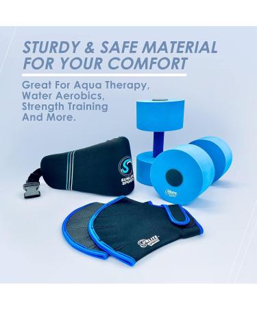 Sunlite Sports High-Density EVA-Foam Dumbbell Set & Water Weight Swim Belt | Perfect for Water Aerobics, Aqua Therapy, Pool Fitness | Complete Aqua Fitness Set with Instructional Videos - Buy Online on SooperMarket.com