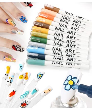 Nail Art 3D Paint Pen Drawing Nail Dot Graffiti Dotting Pen Acrylic Nail Art Practice Lines New Nail Art Pen