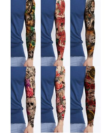 Pinone Full Arm Temporary Tattoo Set - 12 Sheets - L19xW7 - Men & Women - Buy Online on SooperMarket.com
