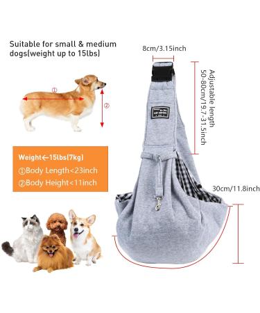 Puppy Sling Dog Carriers Puppy Sling Dog Sling Hands-free Sling Pet Dog Cat Bag for Walking Subway Travel Outdoor Grey-01 - Buy Online on SooperMarket.com