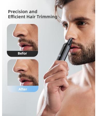 Rechargeable Ear and Nose Hair Trimmer for Men & Women | Professional Eyebrow Trimmer with Digital Display 9000 RPM Motor & Dual-Edge Blades - Efficient Grooming in Grey - Buy Online on SooperMarket.com