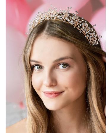 SWEETV Rhinestone Bridal Headband - Gold Wedding Tiara for Bride | Hair Accessories for Women - Buy Online on SooperMarket.com