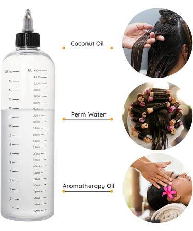 Segbeauty 16.9oz Measured Hair Dye Bottles with Twist-On Tip Cap - 2pcs 500ml Refillable Applicator Bottles for Hair Color Dyeing - Buy Online on SooperMarket.com