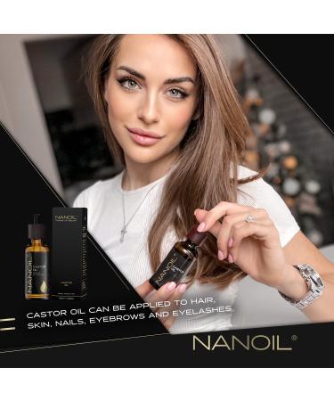 Nanoil Castor Oil 50ml - Pure Organic Cold-Pressed Castor Oil for Hair Body & Face Care - Natural Health Solution - Buy Online on SooperMarket.com