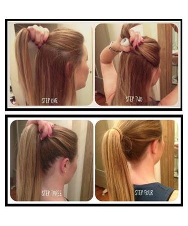 Yikimira Perfect Pony Tool - 2 Pack Black Ponytail Hair Elastics & Bun Styling Tool for DIY Hairstyles - Fast & Voluminous Hair Molding - Buy Online on SooperMarket.com