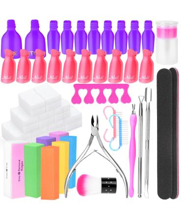 Gel Polish Remover Kit  Anezus 1045pcs Gel Nail Polish Remover Tools with Nail Clips  Nail Wipes  Cuticle Pusher and Cutter  Nail Buffer and Files for Acetone Acrylic Nail Remover