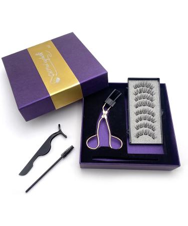 Magnetic False Eyelashes Set - Reusable, Waterproof, Natural Look with 3D Effect | Includes Applicator Noir - Buy Online on SooperMarket.com