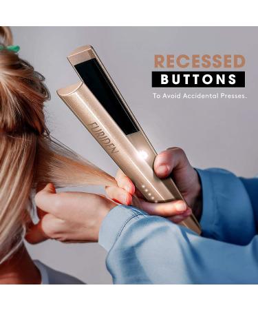 2-in-1 Hair Straightener & Curler for Black Women - Professional Ionic Flat Iron, 1 Inch Gold - Buy Online on SooperMarket.com