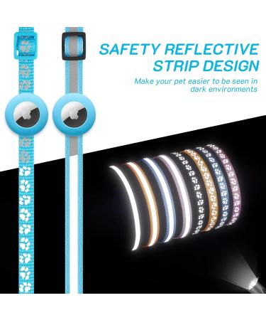 Lafayi 2 Pack Reflective Cat Collar with Airtag Case Adjustable GPS Tracker Personalized with Bell & Safety Lock - Blue - Buy Online on SooperMarket.com