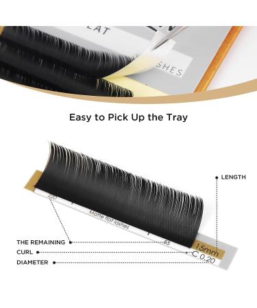 LASHVIEW Ellipse Flat Eyelash Extensions 0.15mm C Curl Mixed Tray 8-15mm - Mink Black Individual Lashes for Professional Salon Use - Buy Online on SooperMarket.com