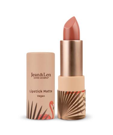 Jean & Len Lipstick Matte Flamingo Nude 101 silky -faithful lipstick for a pleasant application and a gentle wearing lipstick matt without parabens & silicones vegan 4 ml 1 piece (1 Pack) flamingo nude