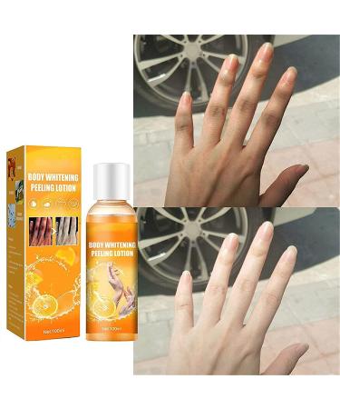 Body Whitening Cream & Peeling Lotion - Orange Peel Skin Lightening Exfoliating & Pore Tightening for Dark Skin (2PCs) - Buy Online on SooperMarket.com