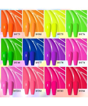MEET ACROSS Neon Gel Nail Polish Set - 12pcs Fluorescent Colors for Spring & Summer - Perfect Halloween Nail Art - Buy Online on SooperMarket.com