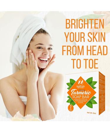 Turmeric Soap Bar for Face & Body - Natural Brightening Skin Soap - Reduces Acne, Brightens Scars, Cleanses Skin - Made in USA (2 Pack) - Buy Online on SooperMarket.com