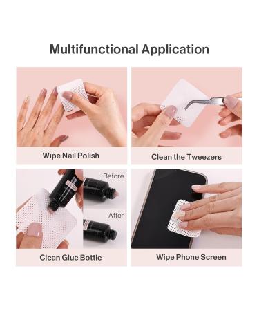 MelodySusie Lint Free Nail Wipes - 1050 Pcs Absorbent Non-Woven Gel Polish Remover Pads | Soft Alcohol Wipes for Nail Tech Salon Supplies & Dip Nail Prep - White - Buy Online on SooperMarket.com
