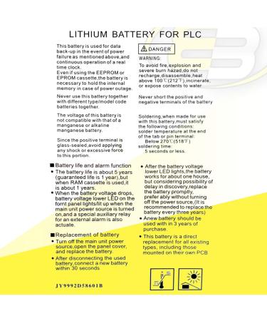 3V PLC Computer Backup Battery - Replace LIT5110 CR17450E-R CNC Series Compatible | Shop Internationally - Buy Online on SooperMarket.com