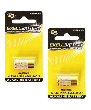 2x Exell A28PX Alkaline 6V Battery Replaces PX28A A544 4LR44 K28A V34PX 7H34 4NZ13 V4034PX L1325 4G13 4034PX PX28AB 1414A