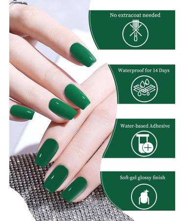 Kalolary 32PCS Green Gel Nail Polish Strips | Waterproof Adhesive Nail Art Stickers | UV/LED Lamp Required - Buy Online on SooperMarket.com