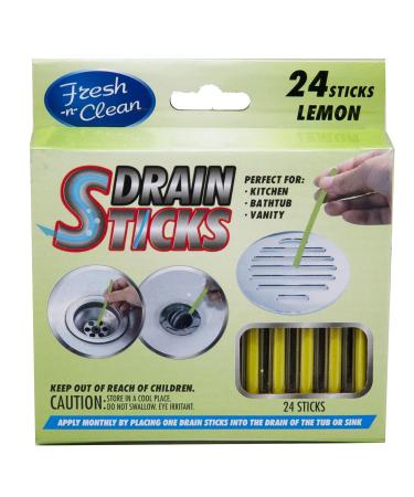 Fresh & Clean Drain Sticks - Lemon - 24 Sticks Yellow