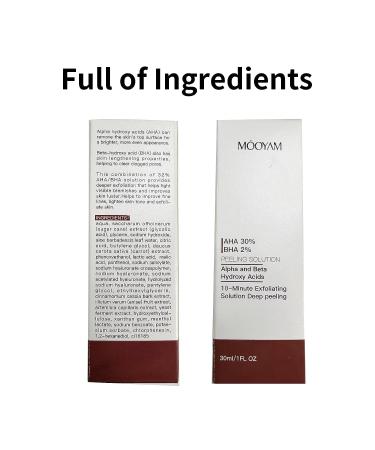 AHA 30% + BHA 2% Peeling Solution - Anti-Acne Serum & Chemical Peel for Face | BHA Liquid Exfoliant for Blemishes & Wrinkles - 1 Floz - Buy Online on SooperMarket.com