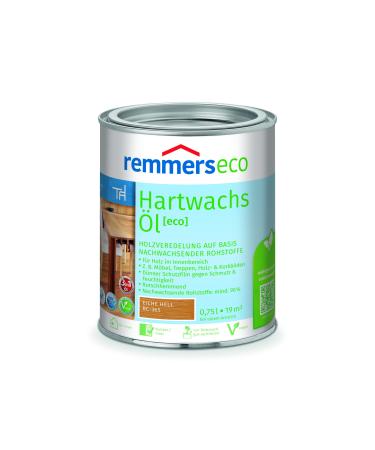 Remmers Hartwachs oil eco oak light 0.75 liters for inside natural basis 3in1: stain oil and sealing in one slip-resistant vegan 0.75 l oak light