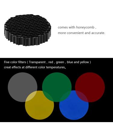 Neewer Medium Aluminum Alloy Conical Snoot Kit with Honeycomb Grid and Color Gel Filters for Bowens Mount Studio Strobe - Photography Flash Light Accessories - Buy Online on SooperMarket.com