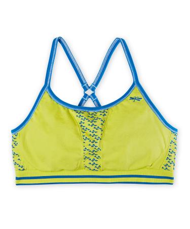 Dragonwing Keyhole Girls Sports Bras for Teen Tween- Quick Dry, Training Bra, Activewear Clothes for Girls 12 Lime Green With Royal Blue