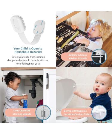 Jingling Child Safety Belt Locks - Self-Adhesive Cupboard & Fridge Drawer Locks for Ultimate Child Safety - Buy Online on SooperMarket.com