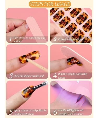 Kalolary Gel Nail Polish Strips Nail Gel Art Sticker Waterproof Full Nail Wraps Decal Sets with Scissors Nail File and Stick for Women Girls Nail Art Decor (UV/LED Lamp Required)-13 - Buy Online on SooperMarket.com