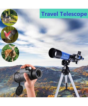 MaxUSee Kids Telescope 400x40mm with Finder Scope + Portable 10X42 Monocular for Moon Viewing, Bird Watching & Wildlife Scenery | Ideal for Kids & Beginners - Buy Online on SooperMarket.com