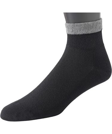 Yomandamor Bamboo Diabetic Socks for Men - 6 Pairs, Size 10-13, Lightweight & Seamless Ankle Socks in Black - Buy Online on SooperMarket.com