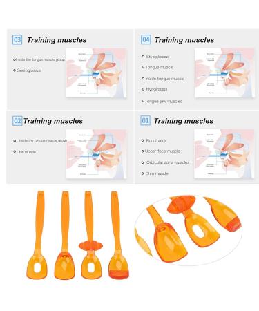 4pcs Lip Tongue Muscle Trainer - Mouth Rehabilitation & Recovery Device (Large Orange) | Improve Oral Health & Fitness - Buy Online on SooperMarket.com