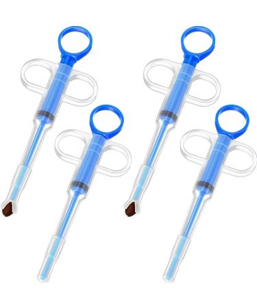 Nuanchu 4 Pieces Cat Pill Shooter Dog Pill Dispenser Pet Piller Popper Pill Gun Pet Tablet Syringe Pusher Soft Tip Pet Medicine Feeder Pill Giver Medical Feeding for Small Animals Blue