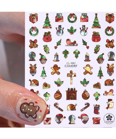 JMEOWIO 12 Sheets Christmas Nail Art Stickers Decals Self-Adhesive Snowflake Xmas Winter Holiday Deer Nail Supplies Nail Art Design Decoration Accessories - Buy Online on SooperMarket.com