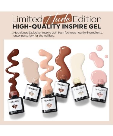 Modelones Nude Gel Nail Polish Set - 6 Colors for Manicure & Nail Art - Skin Tone Soak Off Gel Kit - Perfect Gift - Buy Online on SooperMarket.com
