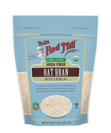 Bob's Red Mill Organic Oat Bran Hot Cereal 18 Ounce (Pack of 2) 18 Ounce (Pack of 2) Standard