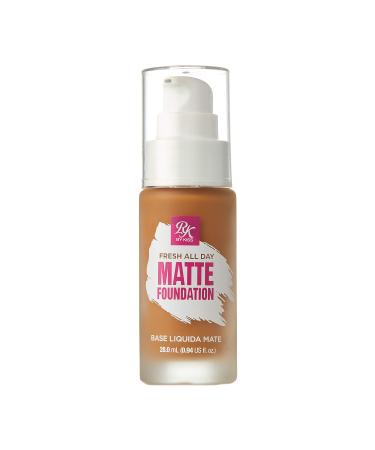 Ruby Kisses Liquid Foundation Fresh All Day Longwear Matte Foundation  Makeup for Normal to Oily Skin  Medium to Full Coverage with Matte Finish 0.94 fl. oz. (Caramel)