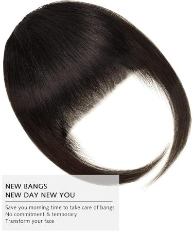 YAMEL Clip-in Bangs Dark Brown Human Hair Extensions for Women - Buy Online on SooperMarket.com