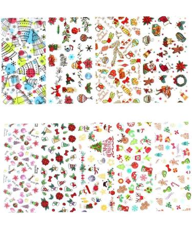 Christmas Nail Stickers Decals 3D Nail Art Stencils Designs Self Adhes TIP Nail Art Stickers Creat Design New Year Stickers Christmas Decor Practical - Buy Online on SooperMarket.com