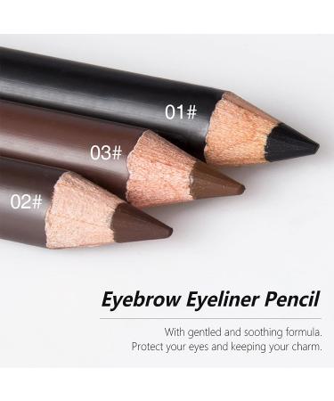 12PCS Waterproof Black Eyebrow Pencils Set - Long-Lasting Eye Liner Pencils for Women - Buy Online on SooperMarket.com