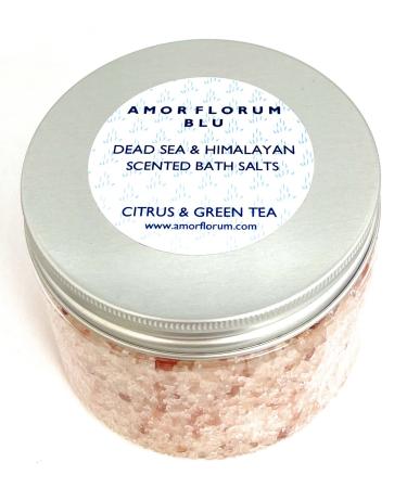 Amor Florum Blu - 100% of course bathing salts - Himalaya salt from Punjab Pakistan Totes Sea salt citrus fruits green tea.Detoxify calm down relax.400g