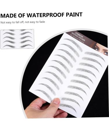 Mikinona 12 Sheets Waterproof Eyebrow Stickers Eyebrow Shaping Sticker Hair-like Eyebrows Stickers Post Paper 21x15cm Black - Buy Online on SooperMarket.com