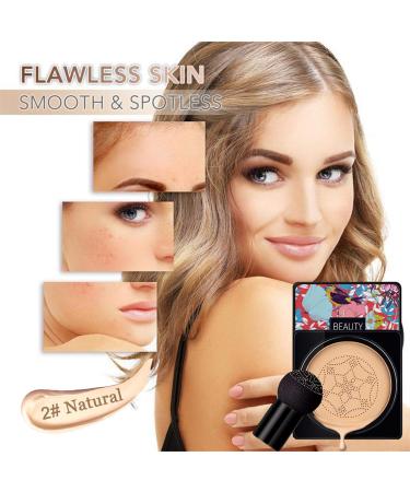 NUIBO Air Cushion CC Cream with Mushroom Head | Moisturizing Concealer Makeup Base | Primer Liquid Foundation Long Lasting | Includes Two Mushroom Makeup Sponges | Natural Screw Lid - Buy Online on SooperMarket.com